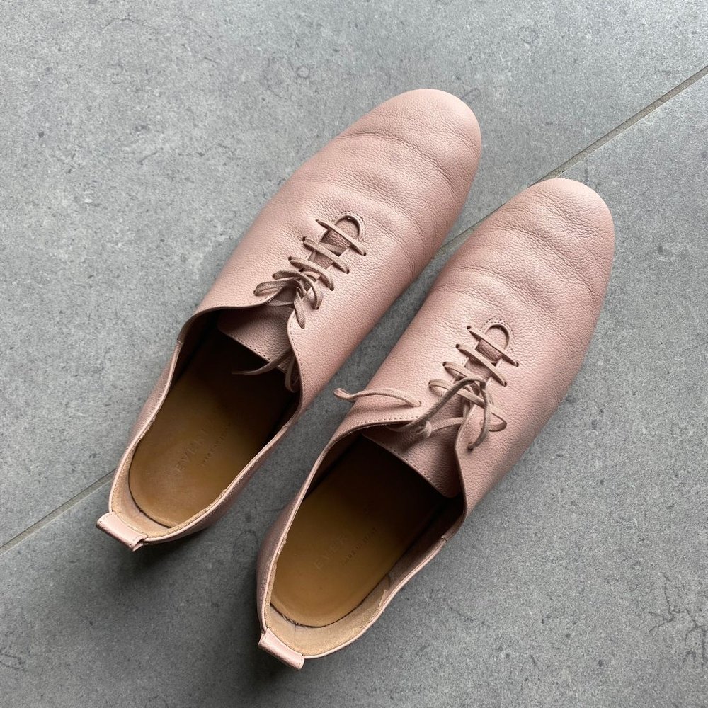EUC Everlane the leather lace-up flat - blush pink derbys - Picture 5 of 11